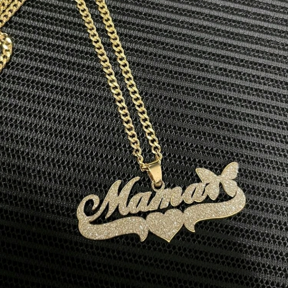 Gold 'Mama' Charm Necklace